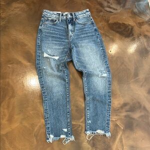 Distressed Blue Boyfriend Jeans